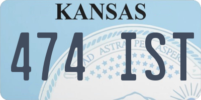 KS license plate 474IST