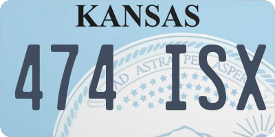 KS license plate 474ISX