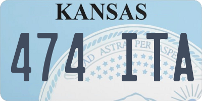 KS license plate 474ITA