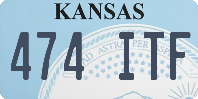 KS license plate 474ITF