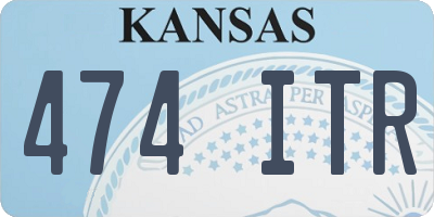 KS license plate 474ITR