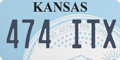 KS license plate 474ITX