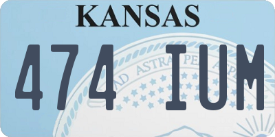 KS license plate 474IUM