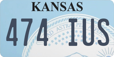 KS license plate 474IUS