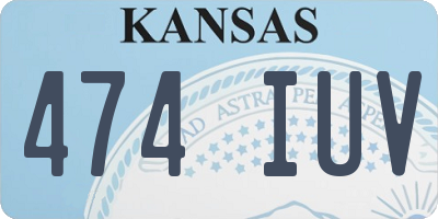 KS license plate 474IUV