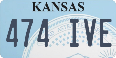 KS license plate 474IVE
