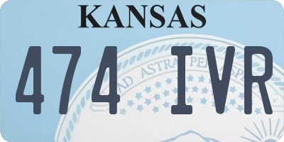 KS license plate 474IVR