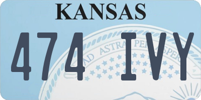 KS license plate 474IVY
