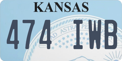 KS license plate 474IWB