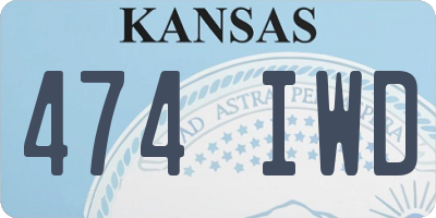 KS license plate 474IWD