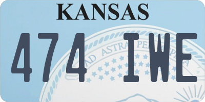 KS license plate 474IWE