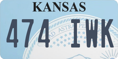KS license plate 474IWK