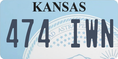 KS license plate 474IWN