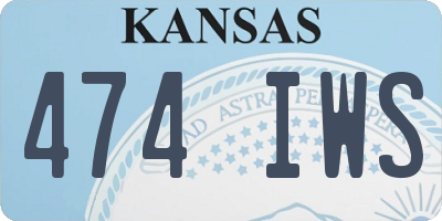 KS license plate 474IWS