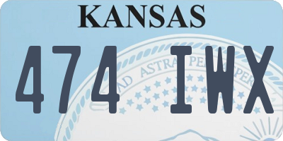 KS license plate 474IWX