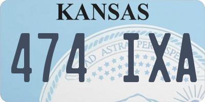 KS license plate 474IXA