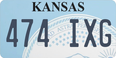 KS license plate 474IXG