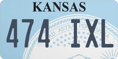 KS license plate 474IXL