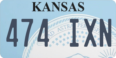 KS license plate 474IXN