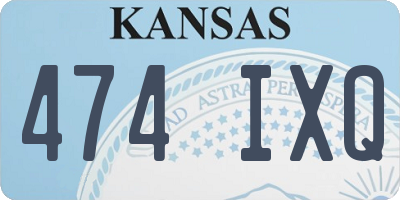 KS license plate 474IXQ