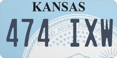 KS license plate 474IXW