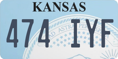 KS license plate 474IYF