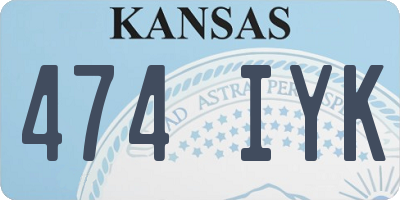 KS license plate 474IYK