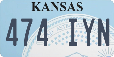 KS license plate 474IYN