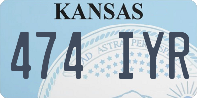 KS license plate 474IYR