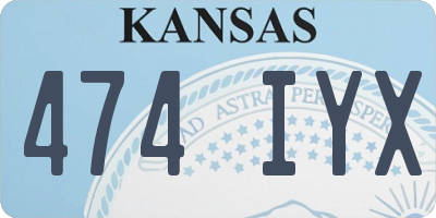 KS license plate 474IYX