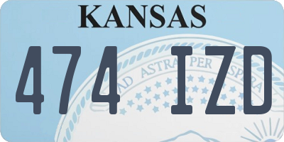 KS license plate 474IZD