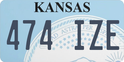 KS license plate 474IZE