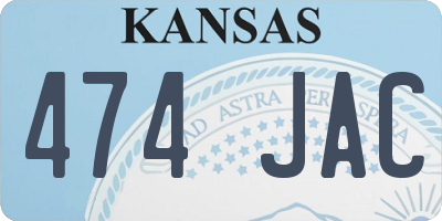 KS license plate 474JAC