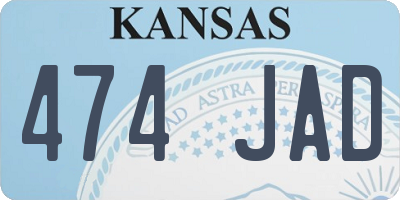 KS license plate 474JAD