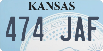 KS license plate 474JAF