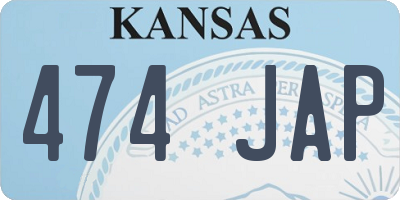 KS license plate 474JAP