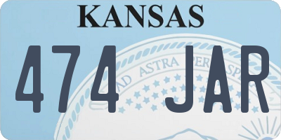 KS license plate 474JAR