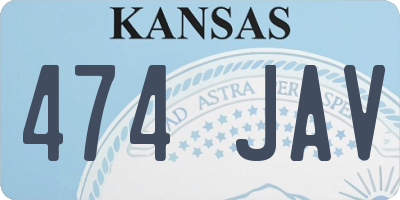 KS license plate 474JAV