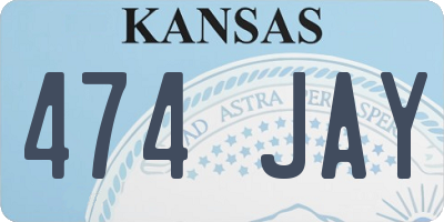 KS license plate 474JAY