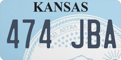 KS license plate 474JBA