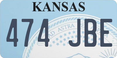 KS license plate 474JBE