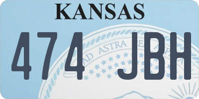 KS license plate 474JBH