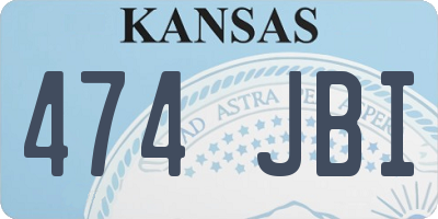 KS license plate 474JBI