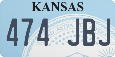 KS license plate 474JBJ