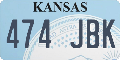 KS license plate 474JBK