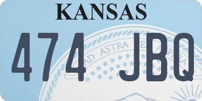 KS license plate 474JBQ
