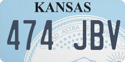 KS license plate 474JBV