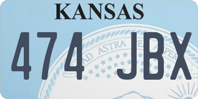 KS license plate 474JBX