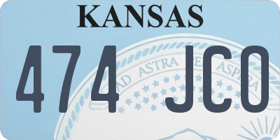 KS license plate 474JCO