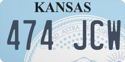 KS license plate 474JCW